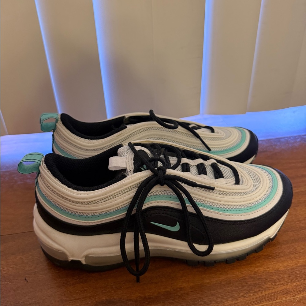 Nike Air Max 97 Sneakers in White, Black & Teal
